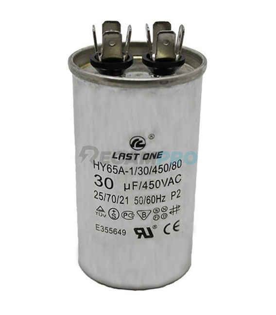 CONDENSADOR DE AIRE ACONDICIONADO 30MF, Diámetro 45 X 80 mm. 12AG6030
