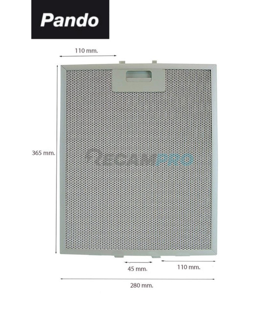 FILTRO METALICO CAMPANA PANDO 580058200014