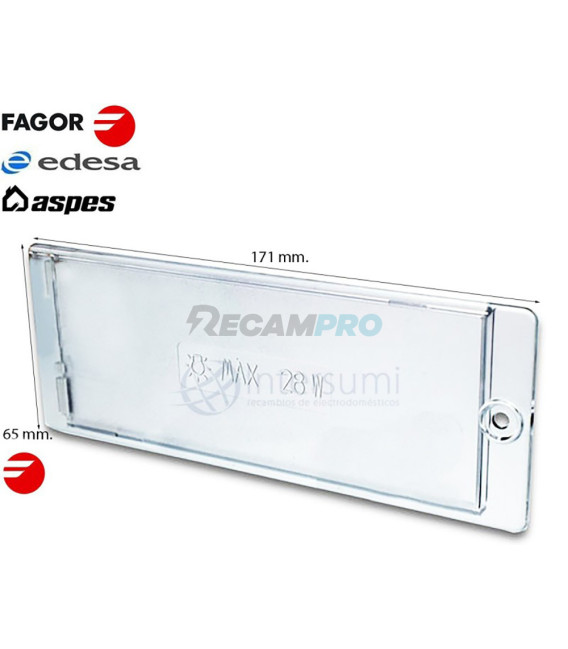 TAPA LUZ CAMPANA EXTRACTORA FAGOR, EDESA, ASPES KE0000128