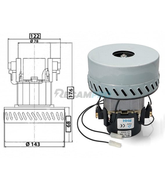 MOTOR PARA ASPIRADOR UNIVERSAL 1200W 54AS220