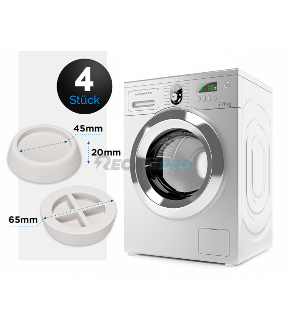 PIES AMORTIGUADORES ANTIVIBRACIONES Y ANTIRALLADURAS PARA LAVADORA (4 unidades) 500WP0160