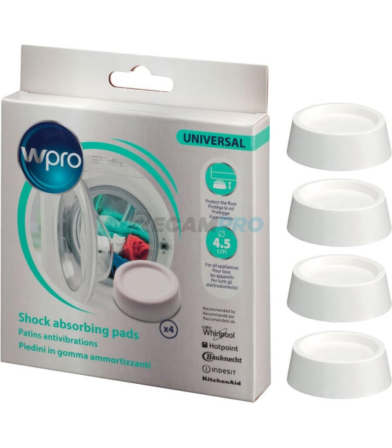 PIES AMORTIGUADORES ANTIVIBRACIONES Y ANTIRALLADURAS PARA LAVADORA (4 unidades) 500WP0160