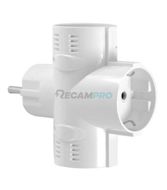 LADRÓN TRIPLE 3 ENCHUFES BLANCO 16A 1101070