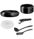JUEGO 3 SARTENES 22/24/26 CM + 2 CAZOS 16/18 CM + MANGO EXTRAÍBLE + 4 ACCESORIOS L1599902