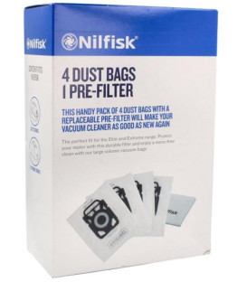 BOLSAS ASPIRADOR NILFISK (4 UDS + PREFILTRO) 107412688