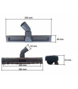 Cepillo aspirador especial hoteles 32mm interior, con ruedas 49NO245