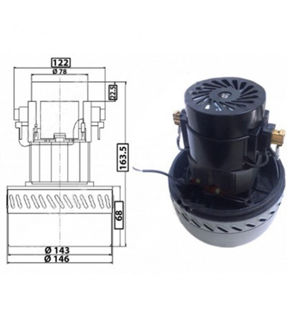 MOTOR PARA ASPIRADOR UNIVERSAL 1000W 54AS219R
