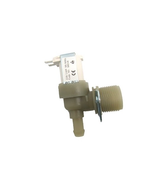 ELECTROVÁLVULA PARA LAVADORA UNIVERSAL 1 via 90º VERTICAL, 12mm, 220V, ANCLAJE HORIZONTAL 62AB001  62AB0010
