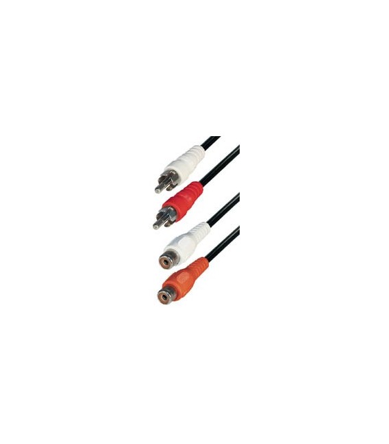 Cable 2 RCA macho a 2 RCA hembra 1,5 mts stereo E-a11