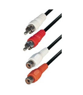 Cable 2 RCA macho a 2 RCA hembra 1,5 mts stereo E-a11