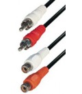 Cable 2 RCA macho a 2 RCA hembra 1,5 mts stereo E-a11