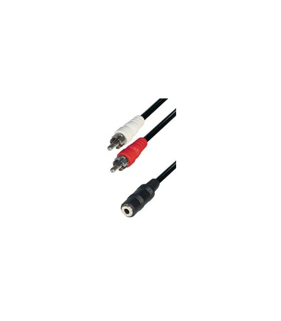Cable 2 rca macho - jack hembra 3,5 estereo 1,5m E-A38