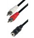 Cable 2 rca macho - jack hembra 3,5 estereo 1,5m E-A38