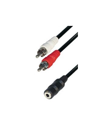 Cable 2rca m - jack h 3,5 estereo 0,2m E-A38-0,2