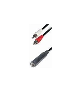 Cable 2 rca m - jack h 6,3 st 0,2m A43