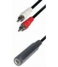 Cable 2 rca m - jack h 6,3 st 0,2m A43