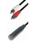 Cable 2 rca m - jack h 6,3 st 0,2m A43