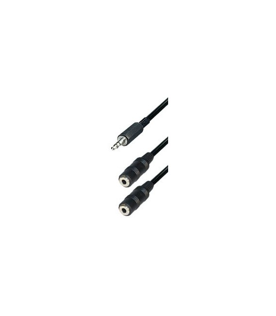 Cable jack m 3,5ST - 2x jack h 3,5ST 0,2m A71