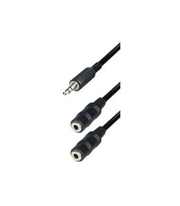 Cable jack m 3,5ST - 2x jack h 3,5ST 0,2m A71