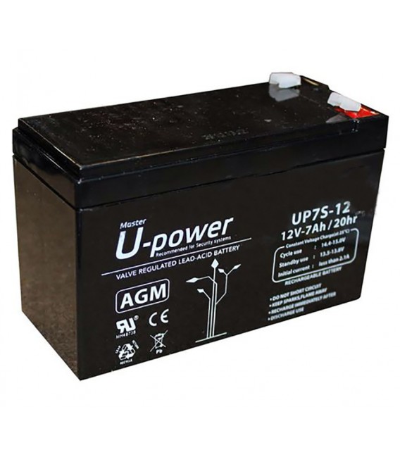 BATERIA DE PLOMO 12V-7A, MEDIDAS: 150X94X6 BATEP12.7