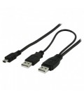 Cable 2 usb tipo a hembra - 5 pin mini usb hembra C165