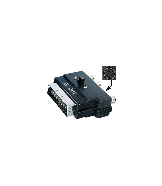 Adaptador euroconector a 3xRCA (IN-OUT)+HOSIDEN  E-V49SV