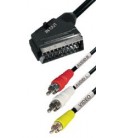 Cable euro (in-out) a 3xRCA m 2m E-VM11S