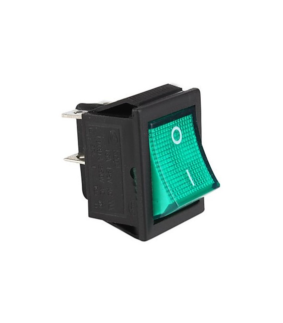 Interruptor bipolar  verde 16A 4 Fastón 14AG018