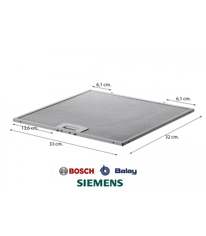 FILTRO CAMPANA EXTRACTORA BALAY, BOSCH, SIEMENS 00703451 - INTERSUMI