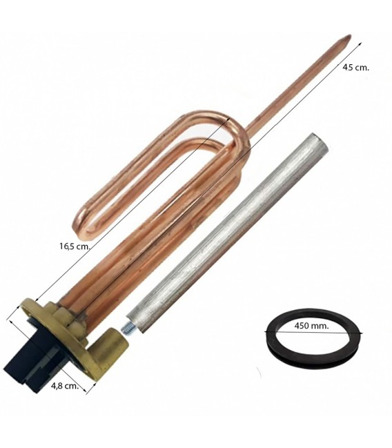 RESISTENCIA ANODO Y JUNTA PARA TERMOS CORBERO, ARISTON, FLECK, 2000W. 38CO0017