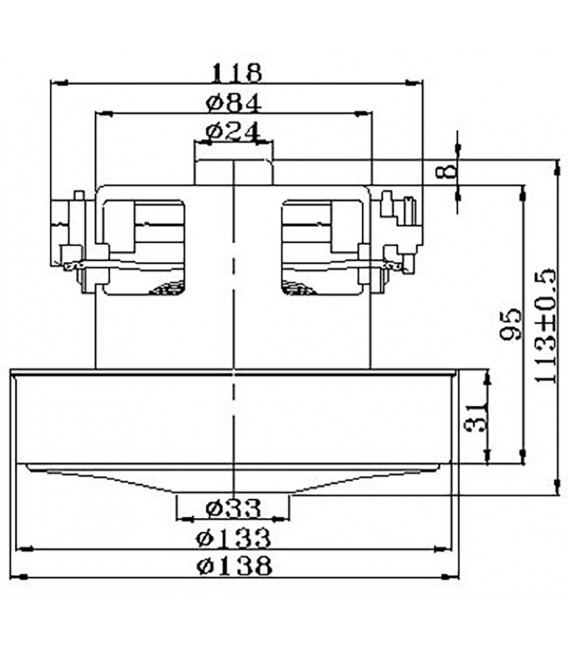 MOTOR ASPIRADOR UNIVERSAL 1600W 54AS040