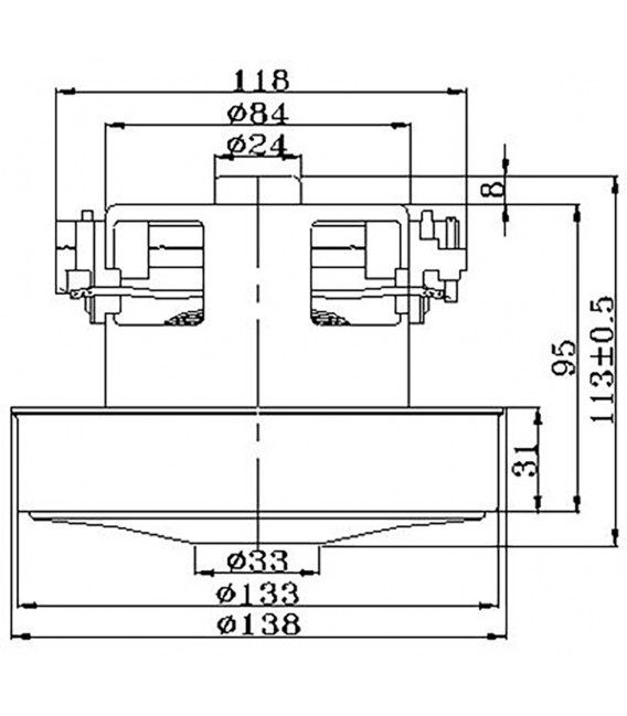 MOTOR ASPIRADOR UNIVERSAL 1200W. 54AS083