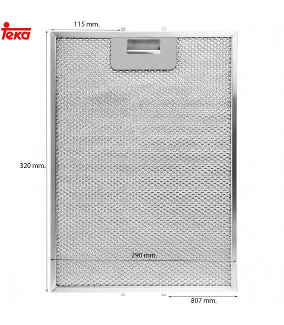 FILTRO CAMPANA EXTRACTORA TEKA Medidas 290 x 320 mm DE70 40472718