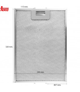 FILTRO CAMPANA EXTRACTORA TEKA Medidas 290 x 320 mm DE70 40472718