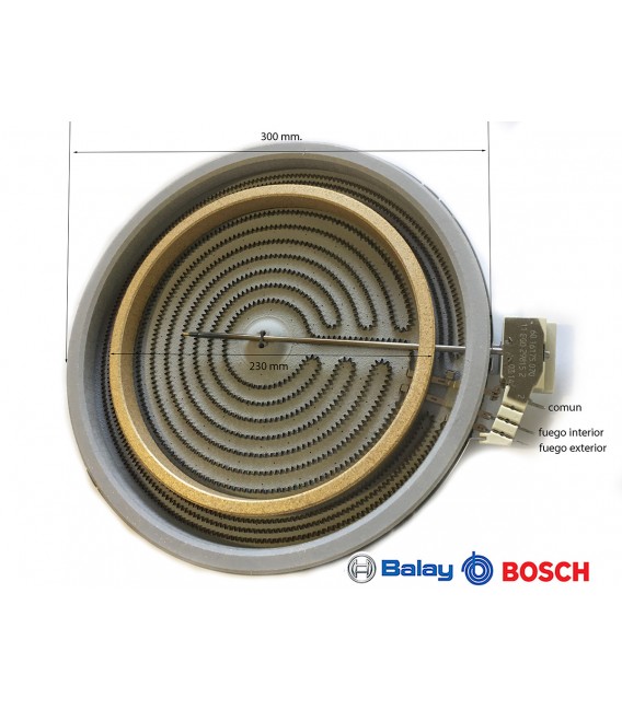 RESISTENCIA PARA VITROCERÁMICA DIÁMETRO 300MM. 2700/1800 w. 00424536