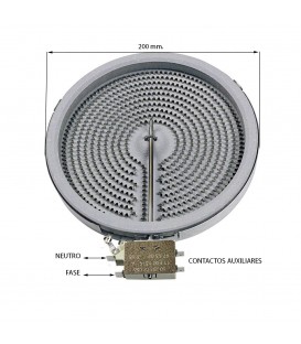 RESISTENCIA VITROCERÁMICA Ø 20CM, 00647881 00644726, 00647881 644726 40BS1000