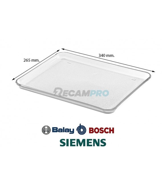 PLATO RECTANGULAR MICROONDAS BOSCH 00672497