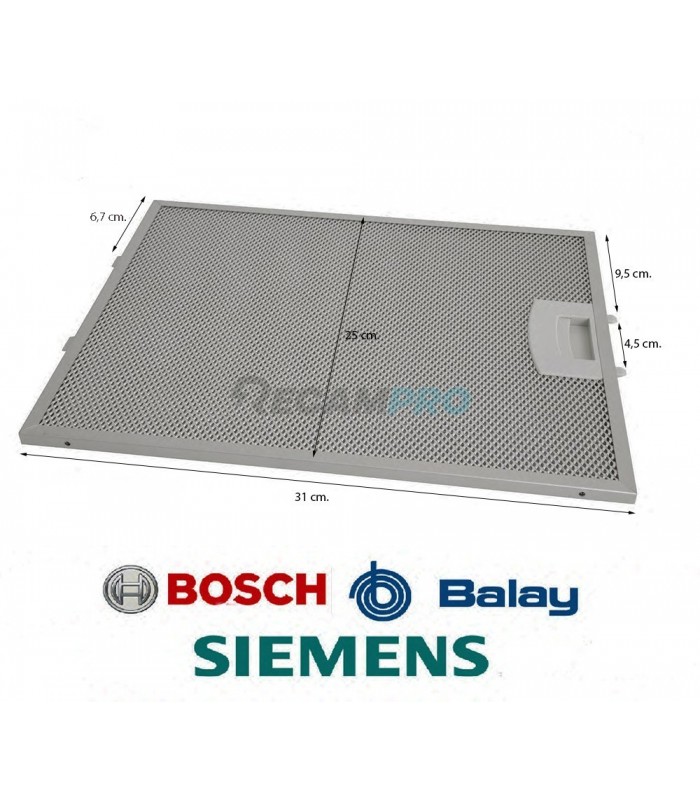 FILTRO CAMPANA EXTRACTORA BALAY LC48955-01, Bosch, Lynx, Siemens, LC48955  00353110 - RECAMPRO