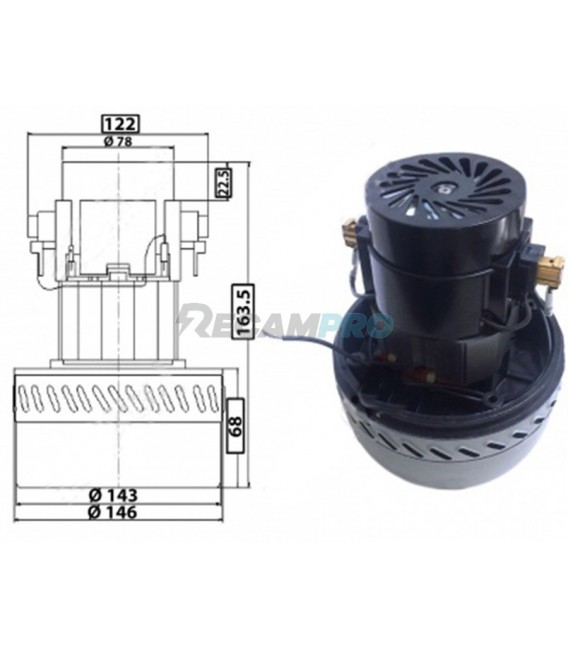 MOTOR PARA ASPIRADOR UNIVERSAL 1200W 54AS220