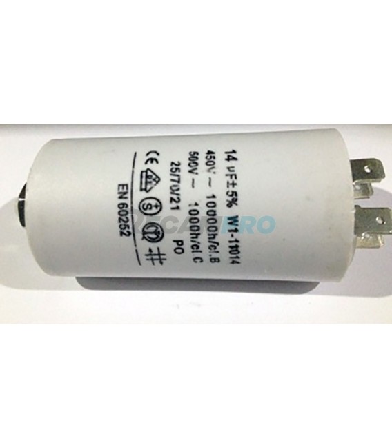 CONDENSADOR PERMANENTE 14MF, MEDIDAS 36X58MM 12AG008