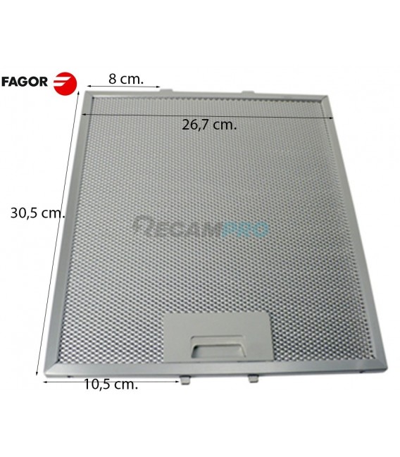 FILTRO CAMPANA EXTRACTORA, ASPES, FAGOR, EDESA MEDIDAS: 30,5X26,5 cm.  AS0006526